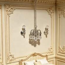 Mini Crystal Chandelier Miniature Ornament, No Electricity Required, Metal And Faux Crystal Splicing Craft, Light Luxury Home Static Decoration, Suitable For Dollhouse Living Room Scene, DIY Sand Table Architectural Layout And Miniature Scene Arrangement Accessories - A - View 10