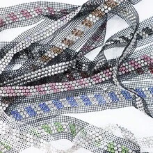 DIY Handmade Essential 3-Row Rhinestone Mesh Decorative Trim 1pc Shiny Diamond Chain Suitable For Clothing Hem, Cuff, Collar, Waistband, Shoe And Hat Decoration - Three-row Mesh Rhinestone - View 6