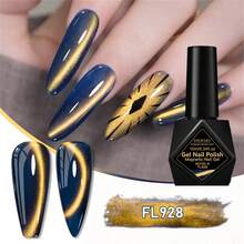 FOUR LILY 1件 10ml 金色寶石貓眼凝膠指甲油，金色亮面磁性半永久浸泡式 UV LED 凝膠指甲油，適合夏季美甲，居家與沙龍 DIY 美甲用品 - 彩色 - 查看 8
