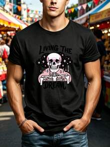 Nueva colección de parejas Camiseta con Calavera Azteca y Frases Chidas - Estilo Mexicano para Gym Casual, Regalo Día del Padre o Cinco de Mayo - Negro - Ver 2