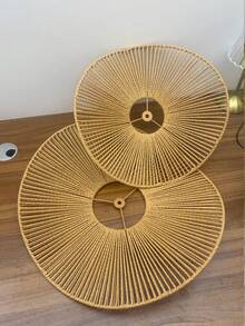 1pc Or 2pcs Handmade Woven Lampshade, Hot-Selling Lampshade, (Specific Size Is Marked On The Product Image, Based On Standard Size) Suitable For Home Lighting Decoration, Replacement Lampshade, - Semicircle - View 10