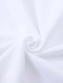Weiches, bedrucktes T-Shirt aus reiner Baumwolle für Damen, lässiges Sommer-Basic-Top, atmungsaktiv, Rundhalsausschnitt, Kurzarm, Schwarz/Weiß - Weiss - Übersicht 5