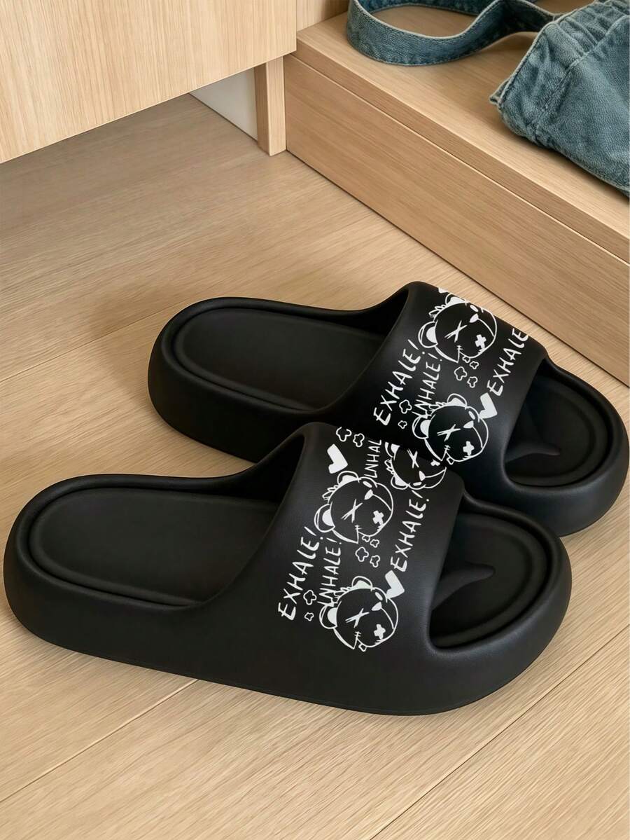 春夏極簡百搭厚底涼鞋,舒適鞋底適合長時間穿著不疲累,易清潔,適用室內外,男款/女款/情侶款,生日/喬遷禮物 - 黑色 - 查看 1
