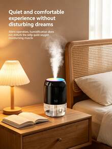 Portable 200ml Mini Cold Mist Aromatherapy Humidifier Set, Suitable For Car/Home, USB Powered, 3 Colors Optional, With Color-Changing LED Night Light, Ultra-Quiet Operation, Auto Shut-Off, Includes 6 Essential Oils, Ideal Gift Choice - A - View 4