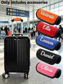 Customizable Name Luggage Handle Cover, Personalized Text Luggage Handle Cover, Customized Stroller Identification Tag, Customizable Luggage Handle Cover - Multicolor - View 3