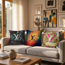 1pc Luxury Premium Throw Pillow Cover 45 X 45 Cm - Jacquard Embroidered Decorative Sofa Pillowcase Suitable For Living Room, Bedroom, Sofa, Home, Office, Hotel, B&B Decoration - View 2
