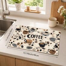 1pc Colorful Plaid Print Diatomaceous Earth Absorbent Drying Mat, Kitchen Countertop Water-Absorbing Mat, Coffee Machine Mat, Pour-Over Coffee Pot Mat, Dish & Cup Draining Mat, Non-Slip Backing Kitchen Mat, Dining Table Mat, Washing Machine Mat, Home Kitchen Dining Table Coffee Shop Bar Decor Mat, Holiday Party Housewarming Gift - Multicolor - View 17