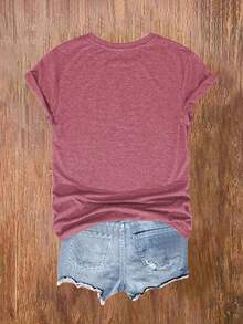 Adorable Cat Print, Comfortable, Soft, Elegant, Vintage, Casual, Versatile For Parties, Available In Sizes S-XXL, Suitable For Spring, Summer, Autumn And Winter, Sporty Style KWCN - 紅色 - 查看 2