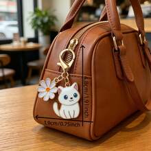12pcs Cat & Daisy Keychain - Women's Fashion Accessory, Animal & Plant Theme Creative Phone Charm, Suitable For Backpack And Car Keys, Daily Keychain - 12 - View 2