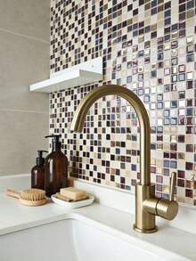 10" X 10" Waterproof Textured Vinyl DIY Wallpaper, Self-Adhesive Splash-Proof Tile, Small Square Peel And Stick Tile, Suitable For Home Decor - Mosaic - View 6