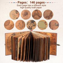 Our Adventure Book Retro Vintage, 146 Pages DIY Scrapbook Photo Album Travel Diary, Multipurpose Guestbook Memory Journal, Ideal Gift For Wedding Anniversary Travel Baby Friends Souvenir Keepsake - 復古色 - 查看 5