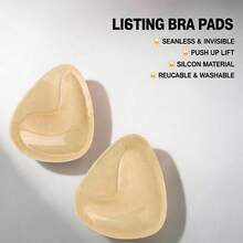 1 Pair Double-Sided Breathable Self-Adhesive Bra Pads, Thickened Triangle Uplift Design, Reusable, Invisible Bikini Pads, Suitable For Swimming - A - View 12