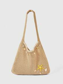 Bolso caqui con abertura oblicua
