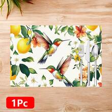1pc/4pcs/6pcs, Home Decor, Floral & Bird Pattern Printed Linen Placemats, All-Season Use, Suitable For Dining Table, Washable Placemats, Coasters, Kitchen Placemats, Home Goods, Kitchen Supplies, Table Decor - Multicolor - View 16