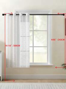 1pc/2pcs Premium Boho Style Embroidered Sheer Curtains For Living Room & Bedroom, Minimalist Line Art Voile Drapes, Fade Resistant Soft Light Blocking Breathable Home Decor, Easy To Install And Maintain - White - View 39