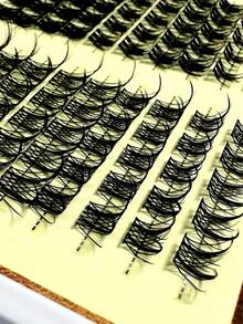 150pcs 6-in-1 Bulu Mata Palsu Gaya Kartun Berduri Berkelompok, Ekstensi Bulu Mata Berduri Tunggal Unik Gaya Kartun Tipis, Ekstensi Bulu Mata Gaya Anime Bervolume DIY D Curl 10-16mm - Hitam - View 3