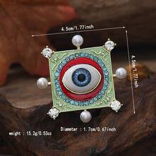 1pc Quirky Eye Ring, Creative Drip Oil Eyeball Knuckle Ring, Vintage Bohemian Style, Travel Vacation Accessory - Multicolor - View 6