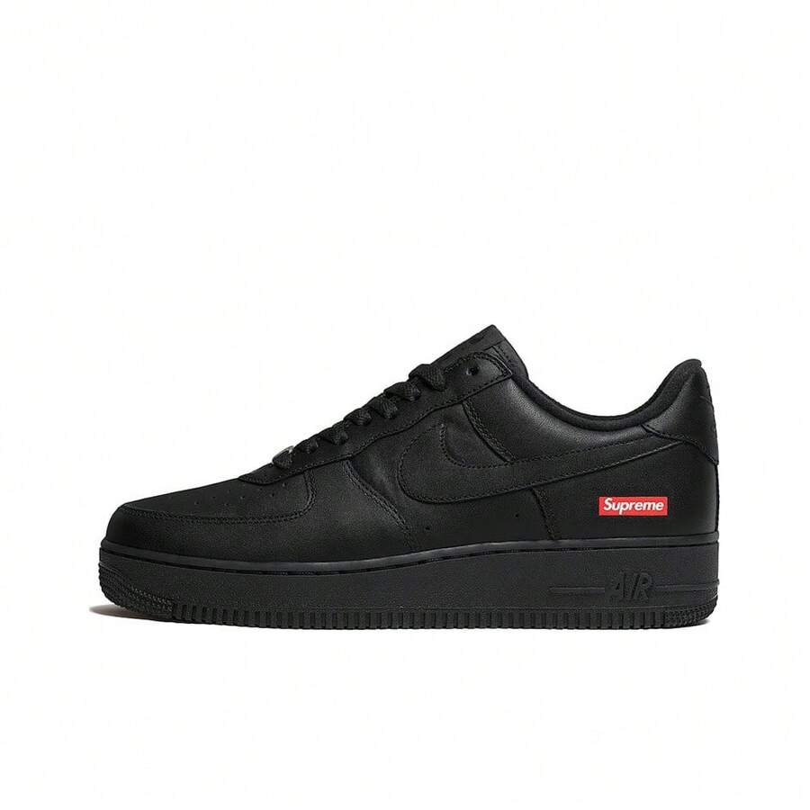 Nike * Air Force 1 Box Logo 時尚低筒運動鞋 中性款 黑色 - 黑色 - 查看 1