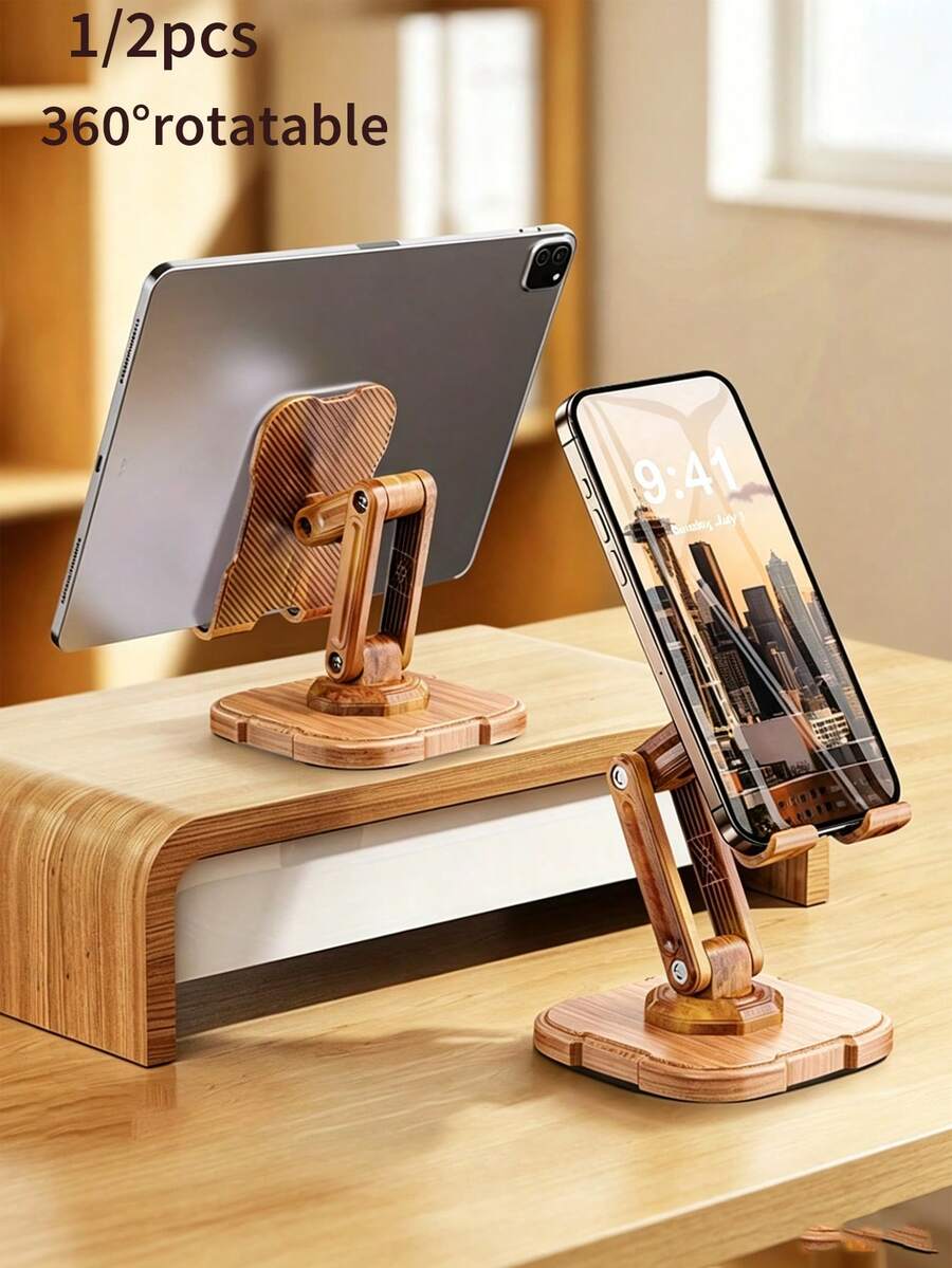 1/2pcs Multi-Function Phone Stand, 360° Rotating Base, Adjustable Height, Ergonomic Desktop Stand, Suitable For Laptop/Tablet, Suitable For Smartphone/Camera/Headphones, Space-Saving Design - Multicolor - View 1