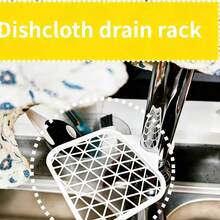 2pcs 3D Printed Faucet Organizer Rack, No-Drill Sink Sponge Storage Holder, Multi-Function Draining Dish Cloth Storage Box, Detachable Kitchen & Bathroom Faucet Accessory, Space-Saving Home Cleaning Tool Organizer, Sturdy Lightweight Mesh Design Kitchen Organizer Rack, Easy Install Sink Side Sponge Brush Storage Bracket - Drain Rack - View 8