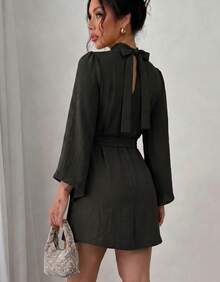 Women Midi Dresses - Hitam - View 1