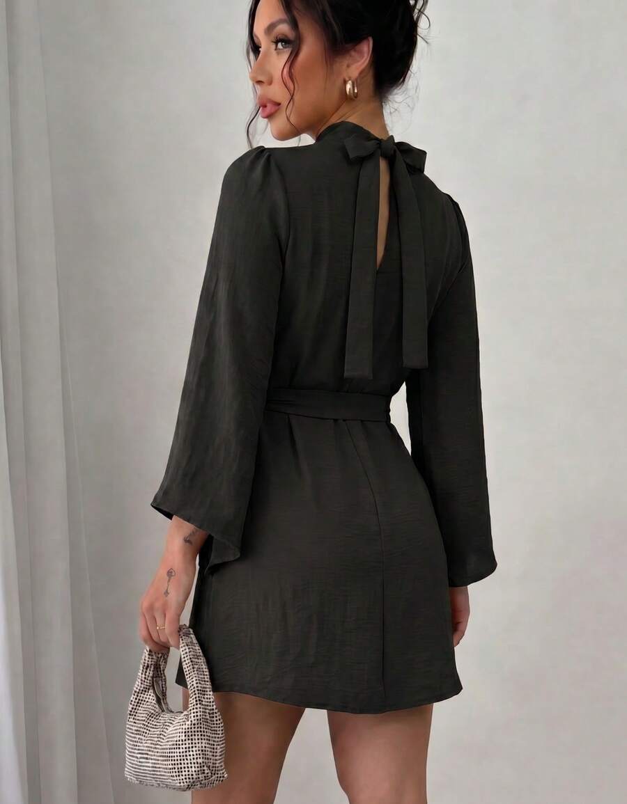 Women Midi Dresses - Hitam - View 1
