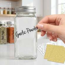 276pcs Minimalist Spice Jar Labels-8 Sheets Waterproof Kitchen Pantry Organization Labels, Suitable For Seasoning Jars, Food Storage Containers, Bottles And Cans, Creative Kitchen Decor Stickers [Beautiful Waterproof-Back To School Dorm Essential-Bottles Not Included] - Black and White - View 5
