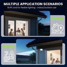 Luz de pared solar LED exterior de 5m con control remoto y sensor, reflector solar, luz de solar IP65 impermeable, adecuada para jardín, patio, entrada - 1 unidad - Ver 3
