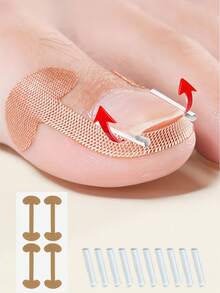 14/28/42pcs/Set Ingrown Toenail Correction Pads Nail Correction Stickers Ingrown Nail Tools Painless Improvement For All Types Of Foot Care - Multicolor - View 9