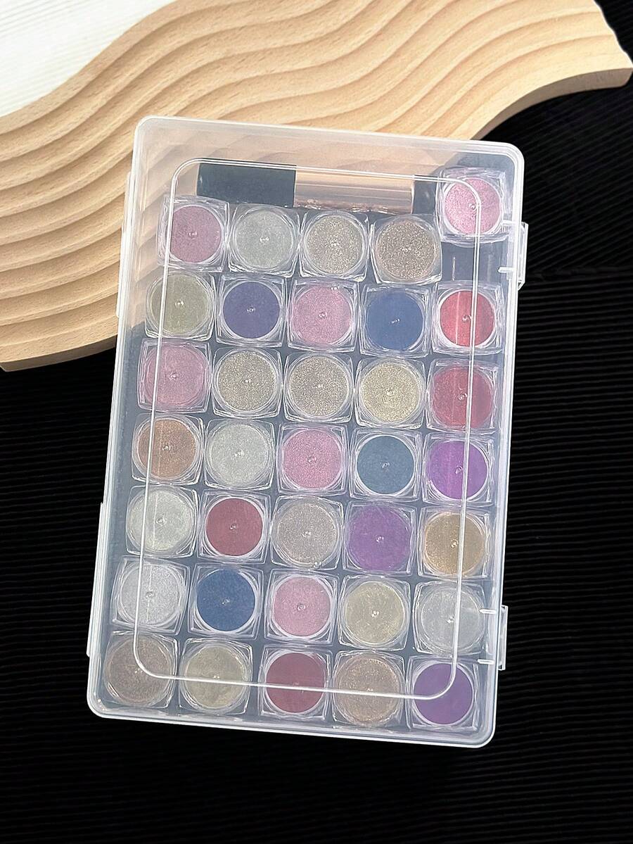 Large Transparent Nail Art Storage Box With Integrated Flip Lid, Dust-Proof And Pressure-Resistant Material For Accessories And Decorations - Multicolor - View 1