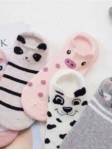 Kit Meias Femininas Estampadas Várias Cores 3, 6, 9 ou 12 Pares Veste 35 a 40 - 12 pares tam único - Visão 2