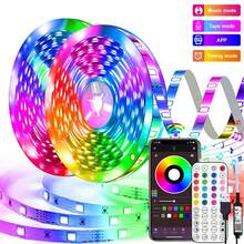 3ft-100ft RGB LED燈條，適用臥室家居裝飾，電視背光燈，附44鍵遙控器與APP控制，定時、音樂同步變色燈條，適用房間、客廳、節日裝飾、廚房裝飾 - 多色光 - 查看 2