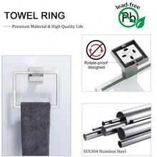 5-Piece Bathroom Accessory Set With Towel Rack, Toilet Paper Holder With Shelf, Wall Mounted, Brushed Gold, Stainless Steel, Bathroom Accessory Set - Brushing - View 2