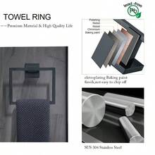 Juego de 5 piezas de accesorios de baño con toallero, soporte de papel higiénico con estante, montado en la pared, de oro cepillado, acero inoxidable, juego de accesorios de baño - él - Ver 3