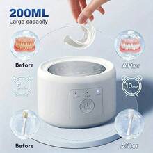 1pc 50Hz Ultrasonic Cleaner, 3 Modes With Digital Timer, Suitable For Cleaning Dentures, Night Guards, Dental Braces, Toothbrushes, Jewelry And More - Multicolor - View 9