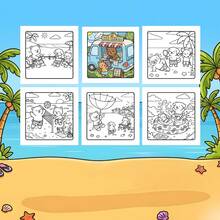 1 Libro de Atmósfera de Verano Cómoda: Libro de Colorear Audaz y Simple Adecuado para Adultos y Niños, con Escenas de Animales Lindos de Verano, Relajante y Calmante, 24 Páginas para Colorear, Experiencia de Coloreado Muy Simple y Cómoda, Adecuado para Amigos, Parejas y Familia, Adecuado para Fiestas, Halloween y Otras Festividades. Opción de Regalo Perfecta, Suministros de Pintura y Aprendizaje. - Página para colorear con ambiente veraniego agradable - Ver 6