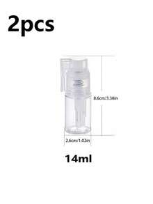 2/1件裝身體粉末分裝瓶 (140ml/14ml) - 按壓式防漏塑膠容器、噴霧瓶、迷你香水旅行分裝瓶 - 無色 - 查看 15