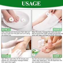 5 Pares Máscara de Descascamento de Pés com Jojoba & Aloe Vera - Máscara Esfoliante para os Pés, Hidratante & Nutritiva com Ácido Lático, Ureia & Ácido Málico para Pés Ásperos & Secos, Máscara para os Pés para Remoção de Pele Morta, Cuidados com os Pés, Produto Hidratante para os Pés & SPA - Visão 5
