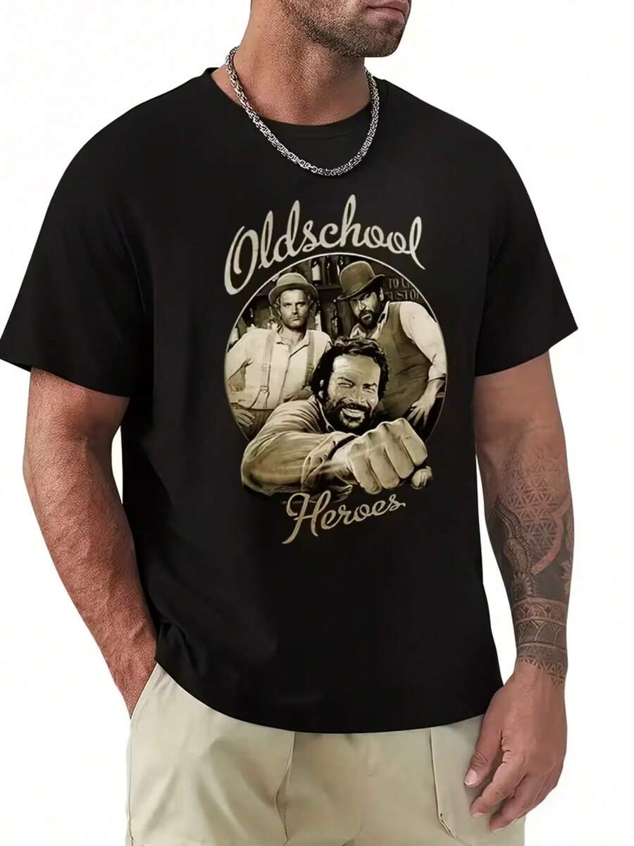 Men T-Shirts - 黑色 - 查看 1