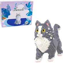 Larcele Micro Animal Bloques de Construcción Set, Mini Kit de Juguete de Ladrillos de Construcción de Bricolaje 1191 Piezas KLJM-05 (Gato, Modelo 1979) - Gato Scottish Fold - Ver 16