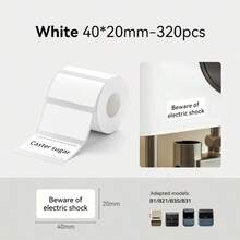 Niimbot 熱感標籤紙 白色圓形防水自黏替換捲筒,適用於 B1 B1PRO B21 B2PRO B21PRO Mini 便攜式標籤印表機,用於條碼、價格標籤與罐裝標籤 - 查看 12