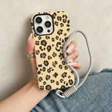 [Gratis passendes Handy-Lanyard] [24h Versand aus DE/FR/IT/ES] Beige Leopard Muster Design Film Design Handyhülle für Apple phone 17 16 15 14 13 12 11 Pro Max Plus Air und  Galaxy S25 S24 S23 S22 S21 Ultra Plus FE Edge, stoßfeste Schutzhülle, kratzfest, leichte Hülle - Handyhülle mit Aufhängeseil - Übersicht 1