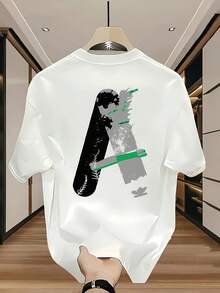Envío Local - Despacho desde DE/IT/FR/ES/PL - Camiseta Unisex 100% Algodón Versátil para Hombre - Ropa Masculina - Camiseta de Verano Casual de Cuello Redondo y Manga Corta con Estampado, Prenda Esencial, Regalo para Vacaciones - A - Ver 1