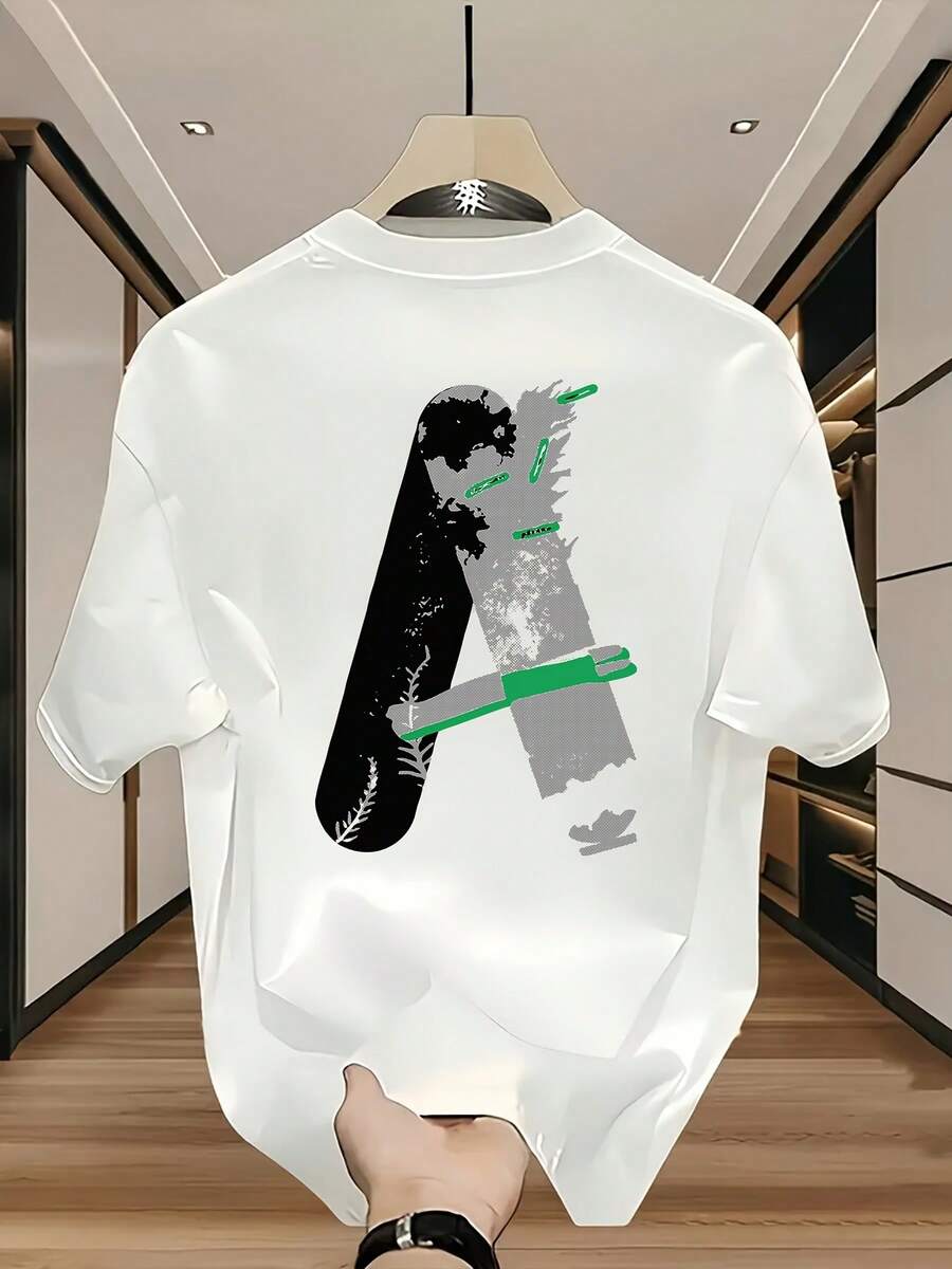 Envío Local - Despacho desde DE/IT/FR/ES/PL - Camiseta Unisex 100% Algodón Versátil para Hombre - Ropa Masculina - Camiseta de Verano Casual de Cuello Redondo y Manga Corta con Estampado, Prenda Esencial, Regalo para Vacaciones - A - Ver 1