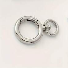 10/20/30pcs Flat Trigger Spring O-Rings, Metal Keychain Rings, Round Snap Clips, Suitable For Keychains, Bags, Purses - Keychain Hook Replacement Key Ring Lanyard DIY Crafts - Multicolor - View 9