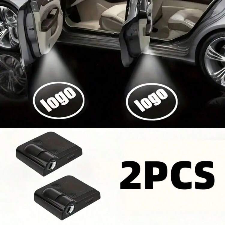 2pcs Glossy Black Welcome Lights, Wireless Projection Logo Lights, Automatic Sensor Decorative Door Sill Welcome Lights, Suitable For Audi, Opel, Peugeot, Renault, Chevrolet And Other Car Models - Glossy Black - View 44
