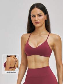 MASKERT Top Esportivo Cropped Feminino para Yoga, Pilates, Academia, Corrida, Alongamento, Treino de Fitness e Dança, Roupa Esportiva - Vermelho - Visão 1