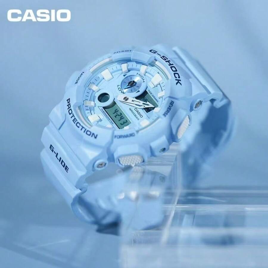 Jam Tangan Surfing CASIO G-SHOCK GAX-100CSA-2A Biru Muda, & Tampilan Fase Bulan Tahan Air 200M, Tahan Guncangan, Tali Resin Antimagnetik, Jam Tangan Luar Ruangan - Satu-Ukuran - View 1