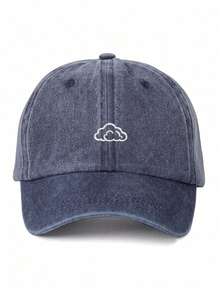 BONNY BOOM 1pc Unisex Vintage Washed Baseball Cap - Simple White Cloud Embroidery, Soft Adjustable Dad Hat For Women And Men, Suitable For Outdoor, Beach, Vacation, Travel, Halloween, Christmas, Back To School, Gift For Friends And Family - Baseball Cap - View 8