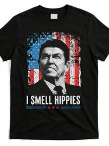 Vintage American Flag Graphic T-Shirt With A Retro Patriotic Theme - Soft And Breathable Polyester, Unisex Regular Fit, Short Sleeve Tee Perfect For T - Black - View 1